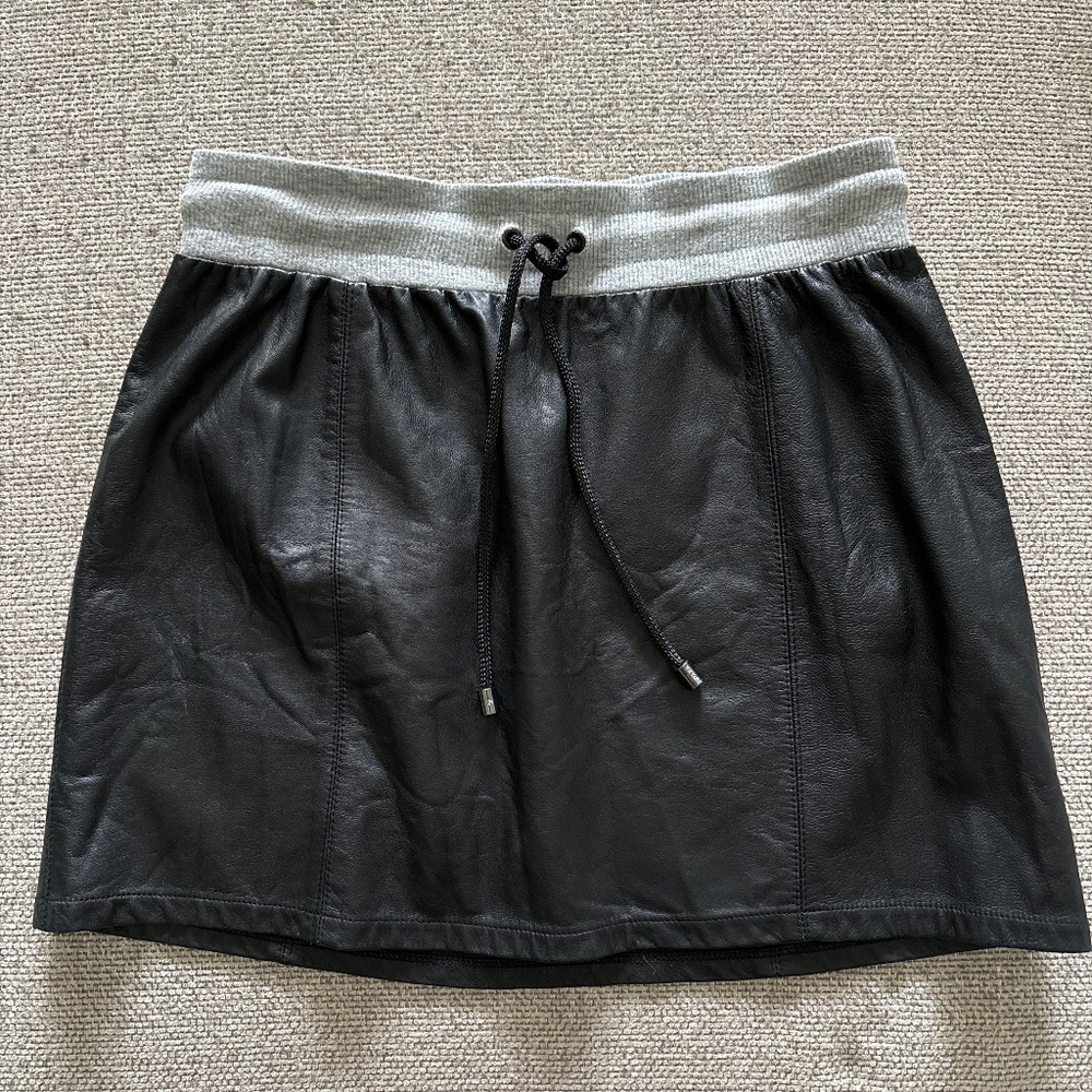 (vintage) Benjamin Jay Lamb Leather skirt BLACK SMALL